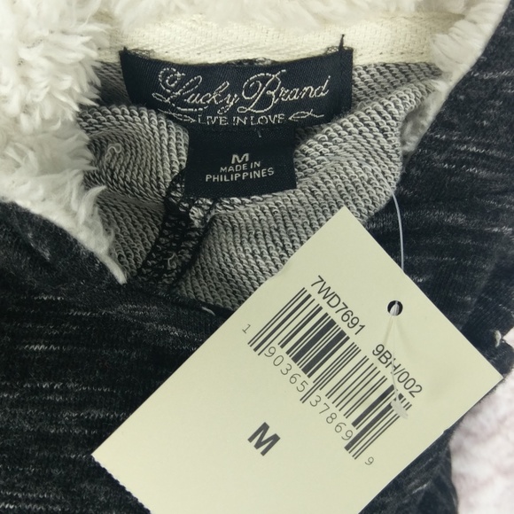 Lucky Brand full zip hooded sweater medium NEW - Picture 4 of 8